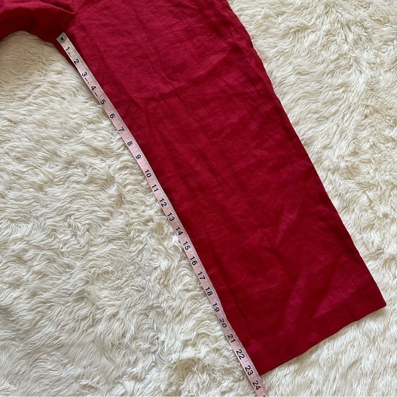 Staud Jumpsuit Sleeveless Cropped 100% Ramie Red 0 - Picture 12 of 13